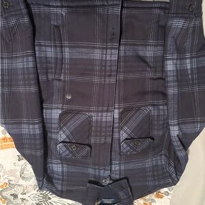 Polo Ralph Lauren Navy Plaid Quarter Zip Fleece Jacket